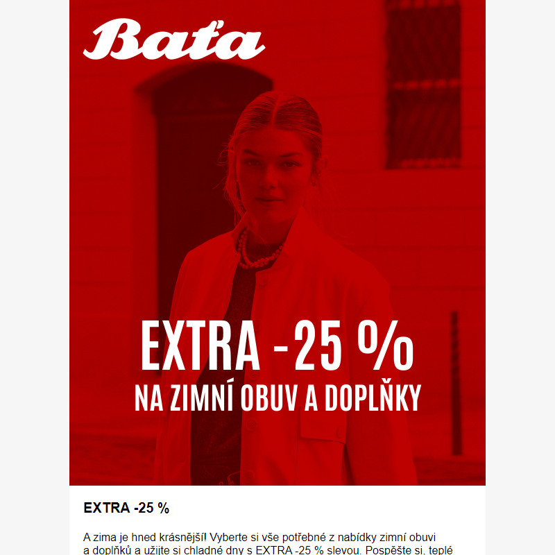 ZIMNÍ SLEVY POKRAČUJÍ: EXTRA -25 %_