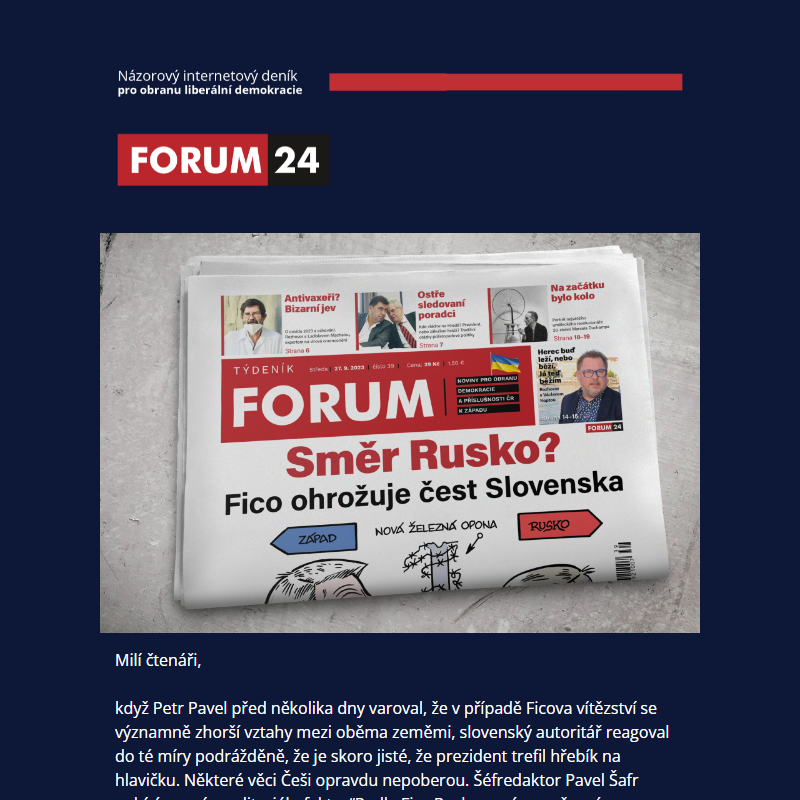 Nový Týdeník FORUM: Slovensko s Ficem směřuje do Ruska