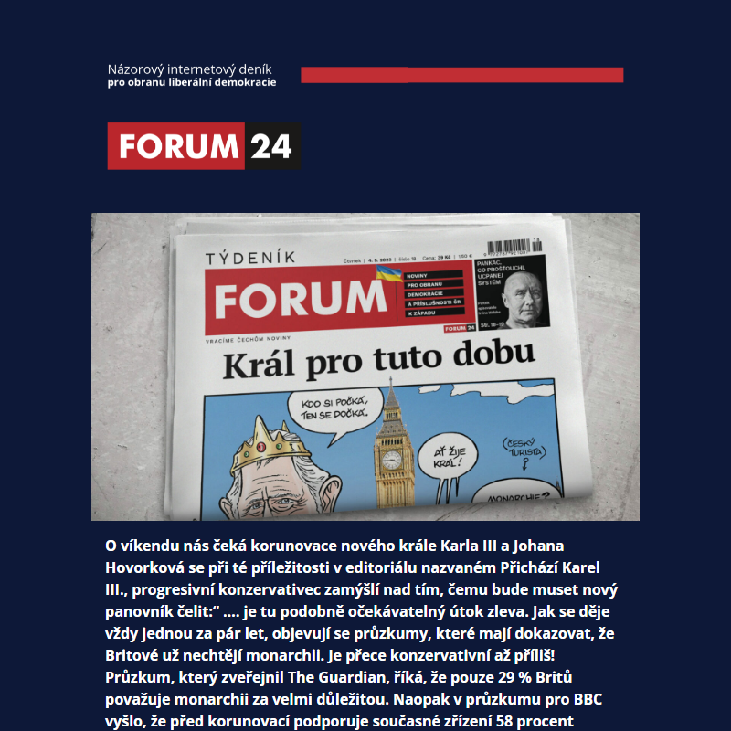 Nový Týdeník FORUM: Napsali jsme manifest pravého českého konzervatismu