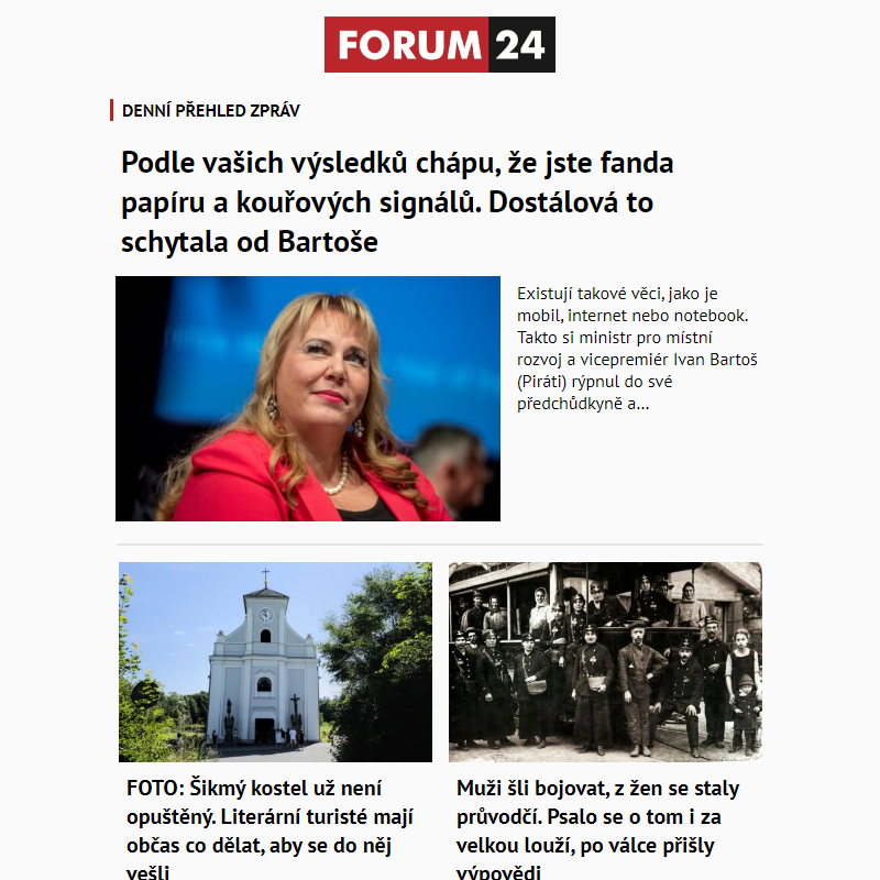 _ Ať nepřijdete o to nejlepší z deníku FORUM 24!