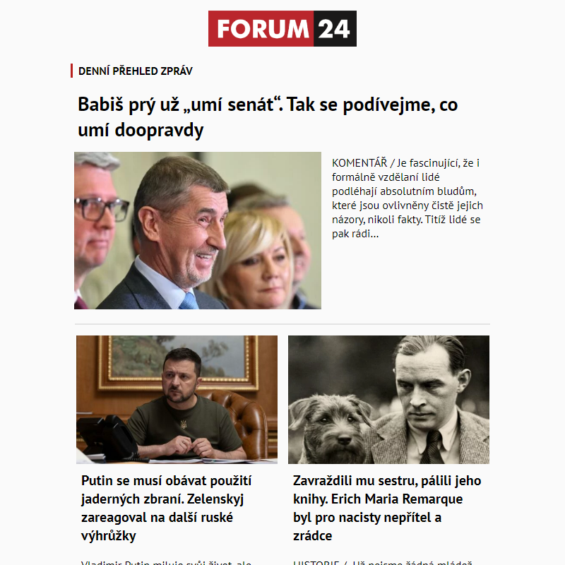 _ Ať nepřijdete o to nejlepší z deníku FORUM 24!