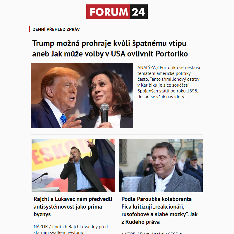 _ Ať nepřijdete o to nejlepší z deníku FORUM 24!