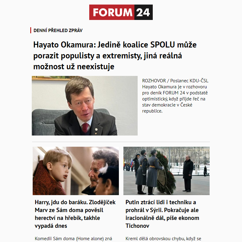 _ Ať nepřijdete o to nejlepší z deníku FORUM 24!