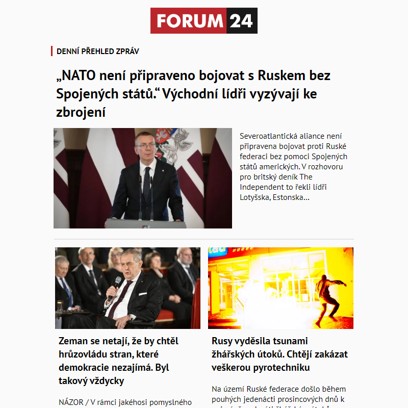 _ Ať nepřijdete o to nejlepší z deníku FORUM 24!