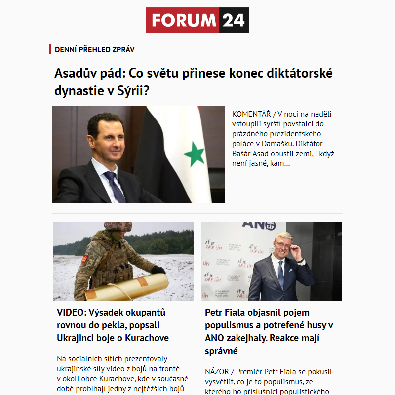 _ Ať nepřijdete o to nejlepší z deníku FORUM 24!