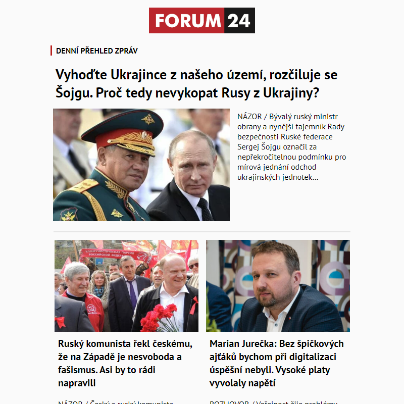 _ Ať nepřijdete o to nejlepší z deníku FORUM 24!