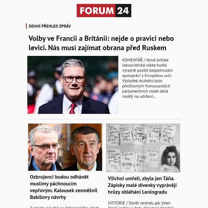 _ Ať nepřijdete o to nejlepší z deníku FORUM 24!