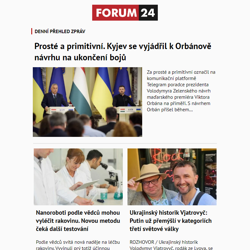 _ Ať nepřijdete o to nejlepší z deníku FORUM 24!