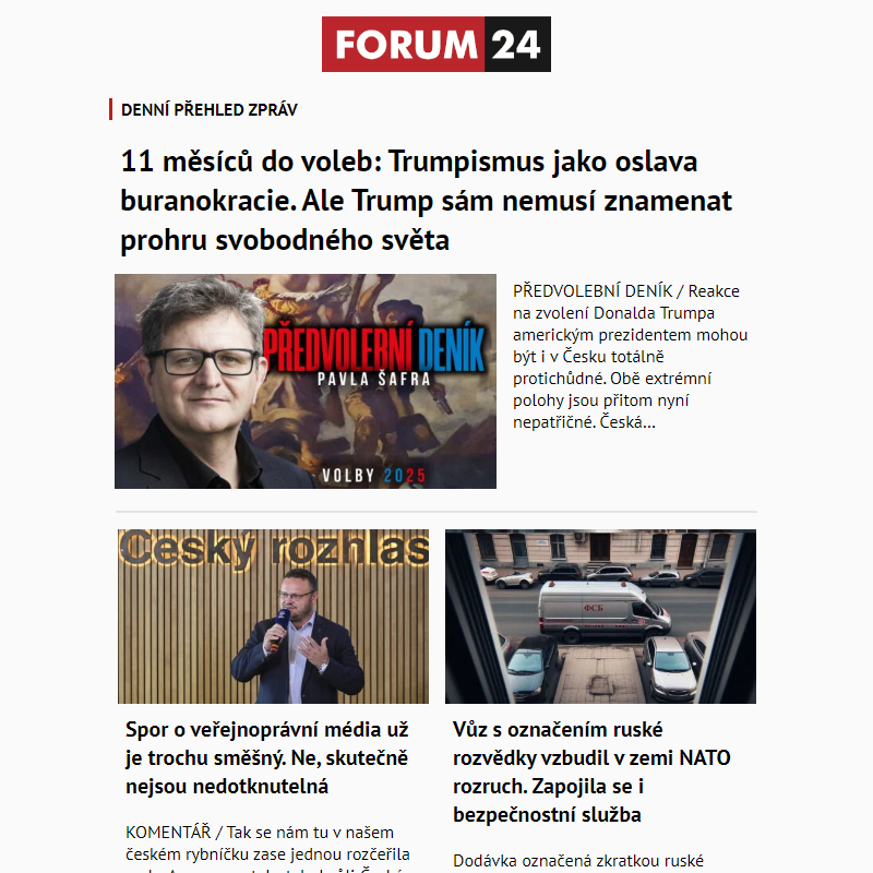 _ Ať nepřijdete o to nejlepší z deníku FORUM 24!