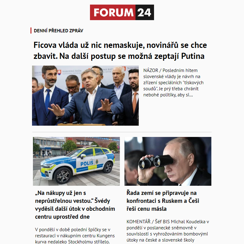 _ Ať nepřijdete o to nejlepší z deníku FORUM 24!