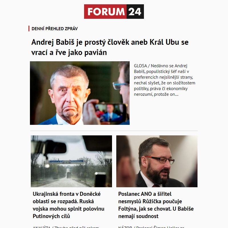 _ Ať nepřijdete o to nejlepší z deníku FORUM 24!