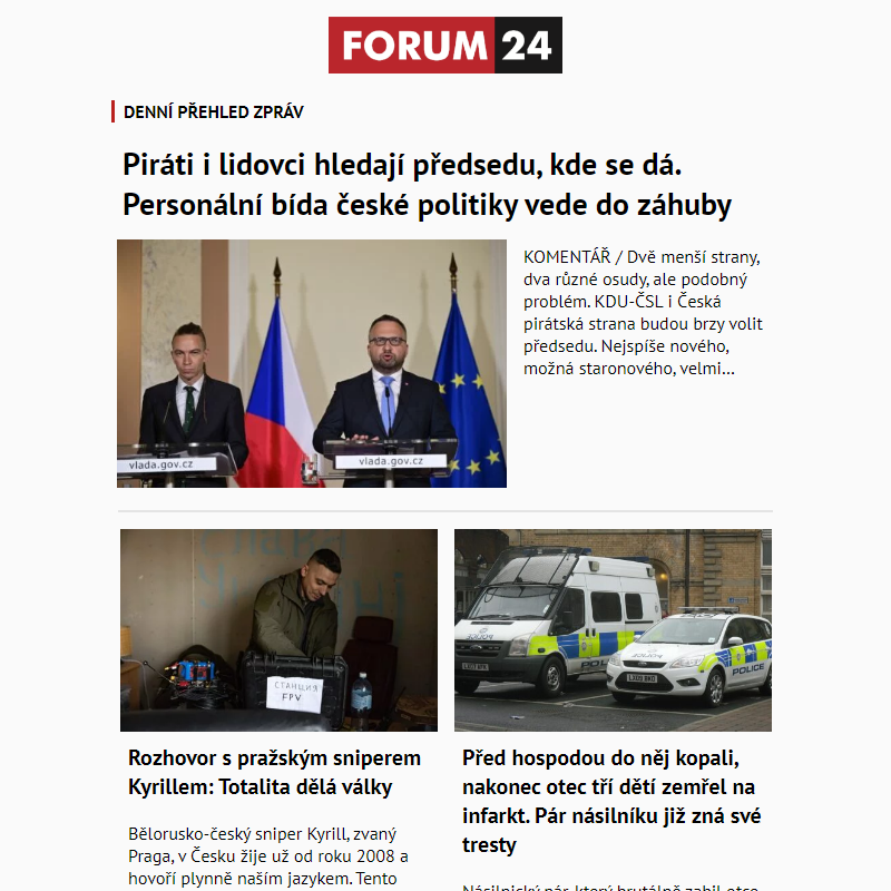 _ Ať nepřijdete o to nejlepší z deníku FORUM 24!