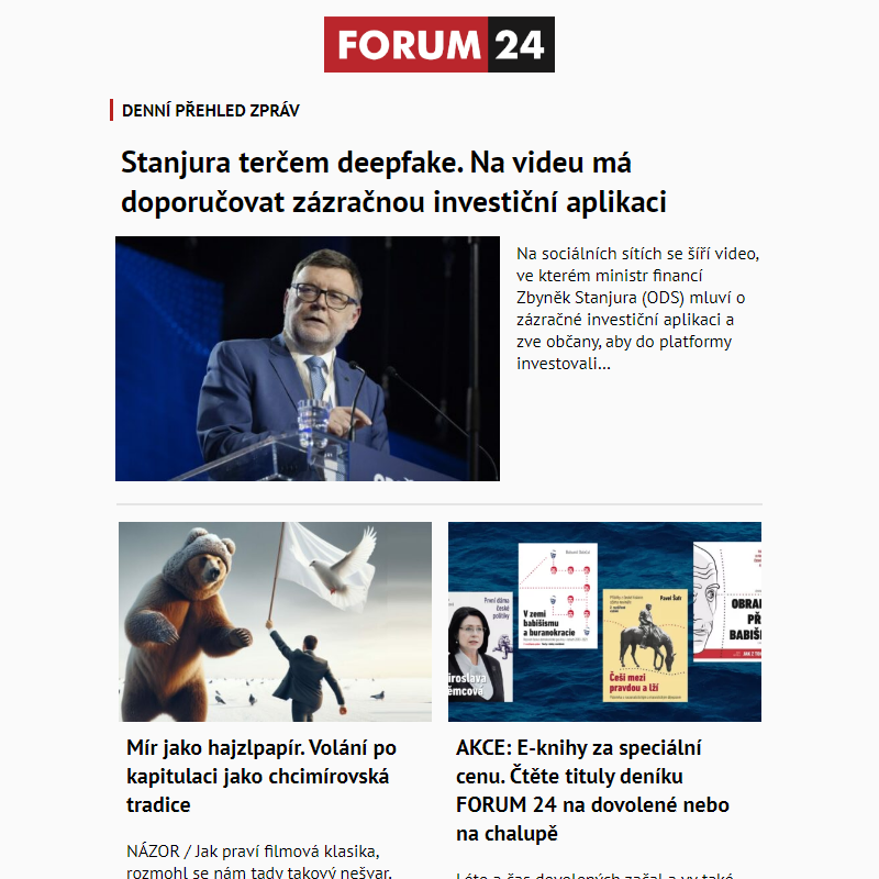 _ Ať nepřijdete o to nejlepší z deníku FORUM 24!