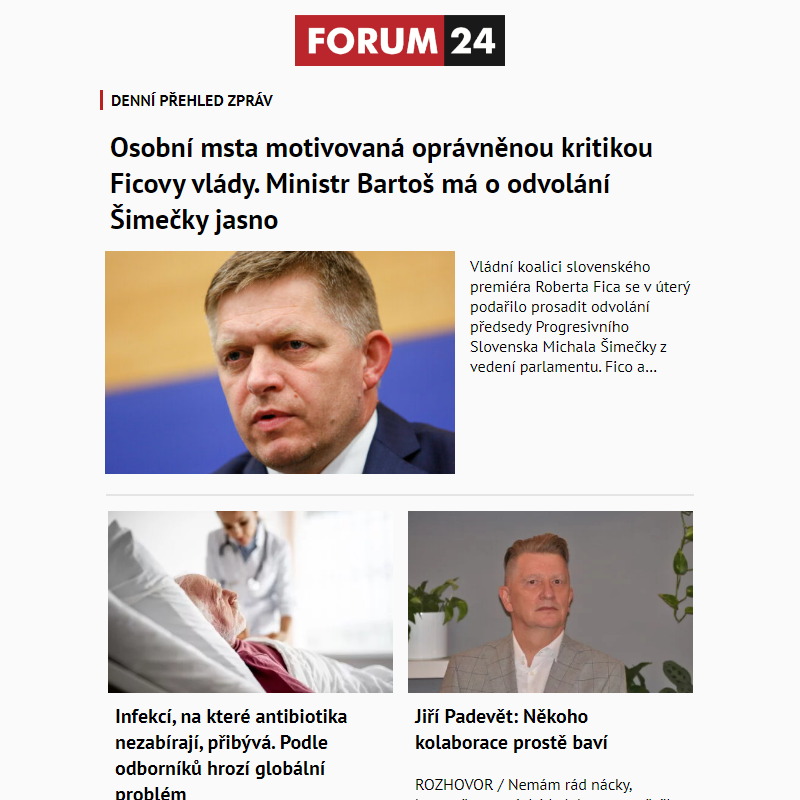 _ Ať nepřijdete o to nejlepší z deníku FORUM 24!