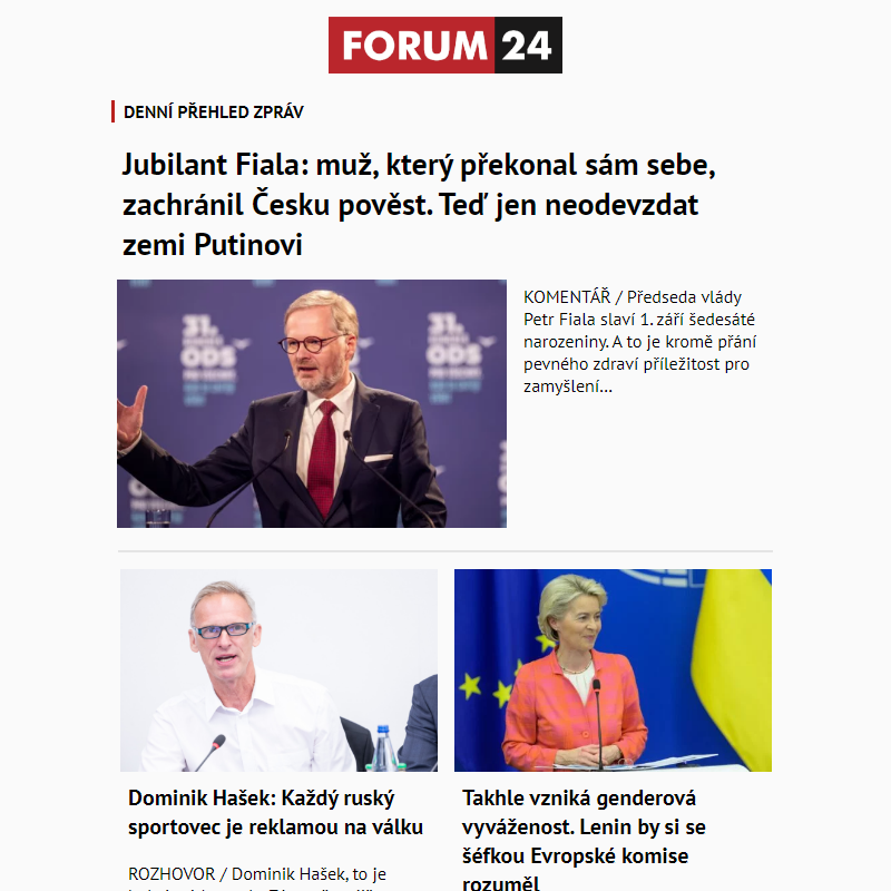 _ Ať nepřijdete o to nejlepší z deníku FORUM 24!