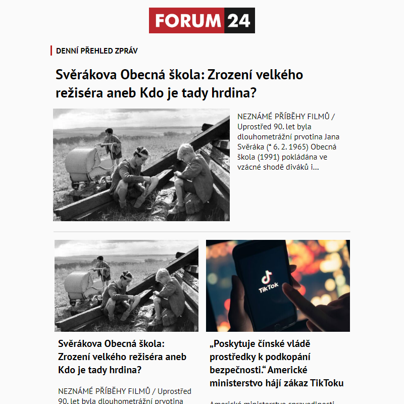 _ Ať nepřijdete o to nejlepší z deníku FORUM 24!