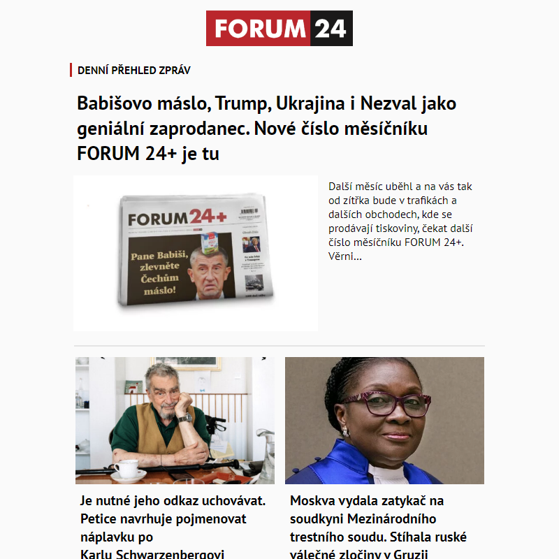 _ Ať nepřijdete o to nejlepší z deníku FORUM 24!