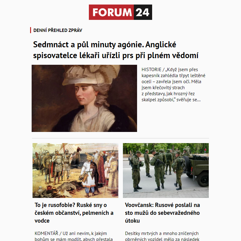 _ Ať nepřijdete o to nejlepší z deníku FORUM 24!