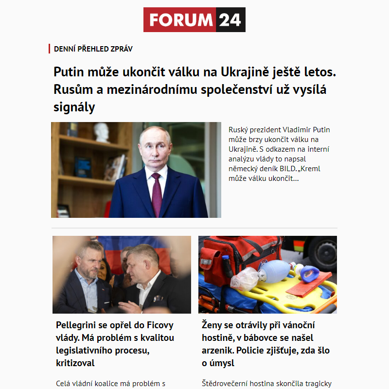 _ Ať nepřijdete o to nejlepší z deníku FORUM 24!