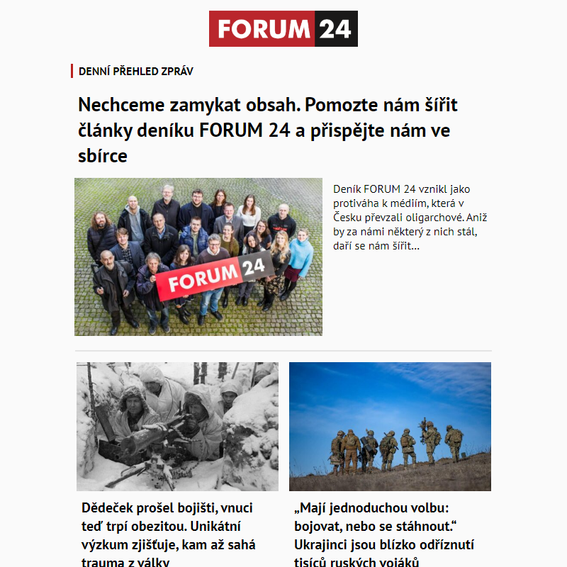 _ Ať nepřijdete o to nejlepší z deníku FORUM 24!