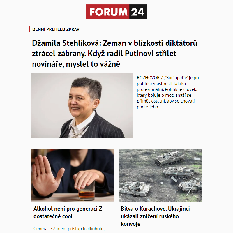 _ Ať nepřijdete o to nejlepší z deníku FORUM 24!