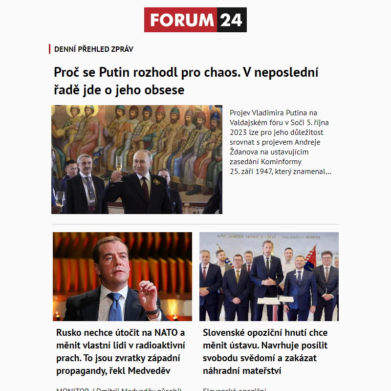 _ Ať nepřijdete o to nejlepší z deníku FORUM 24!