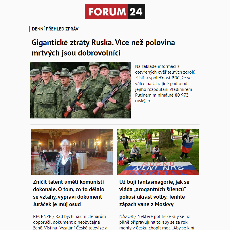 _ Ať nepřijdete o to nejlepší z deníku FORUM 24!