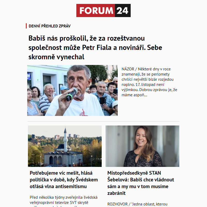 _ Ať nepřijdete o to nejlepší z deníku FORUM 24!