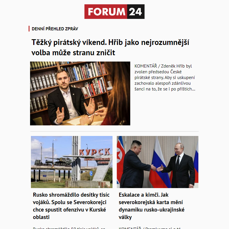 _ Ať nepřijdete o to nejlepší z deníku FORUM 24!