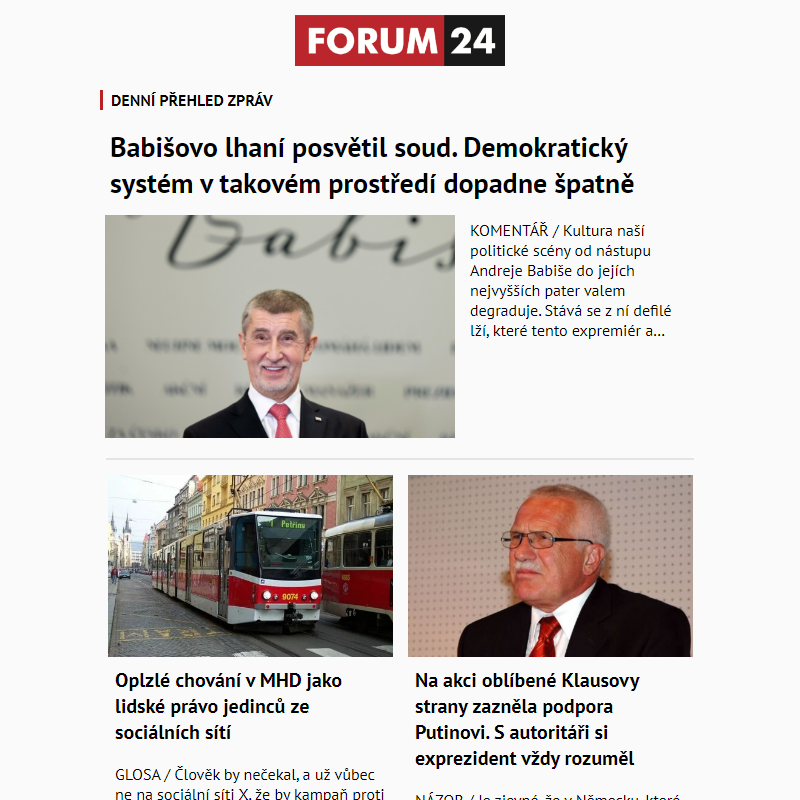 _ Ať nepřijdete o to nejlepší z deníku FORUM 24!