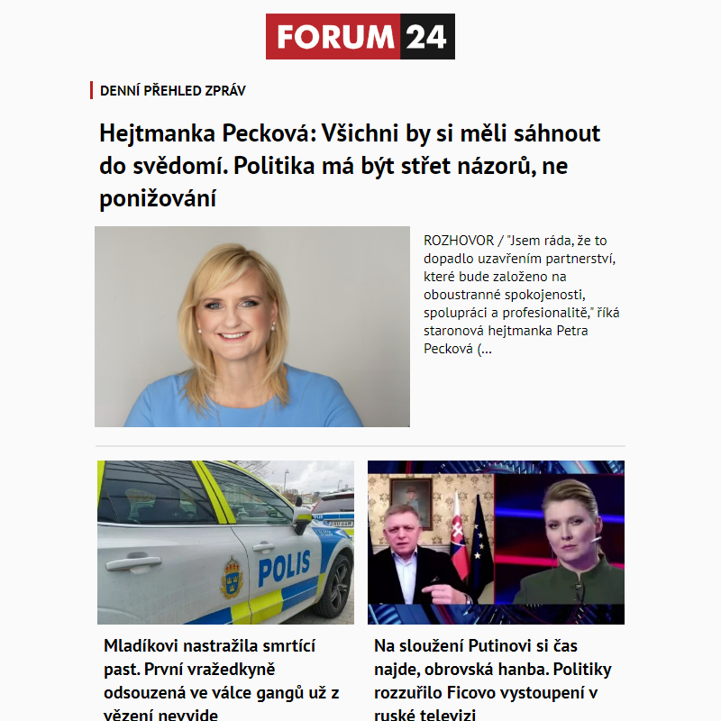 _ Ať nepřijdete o to nejlepší z deníku FORUM 24!