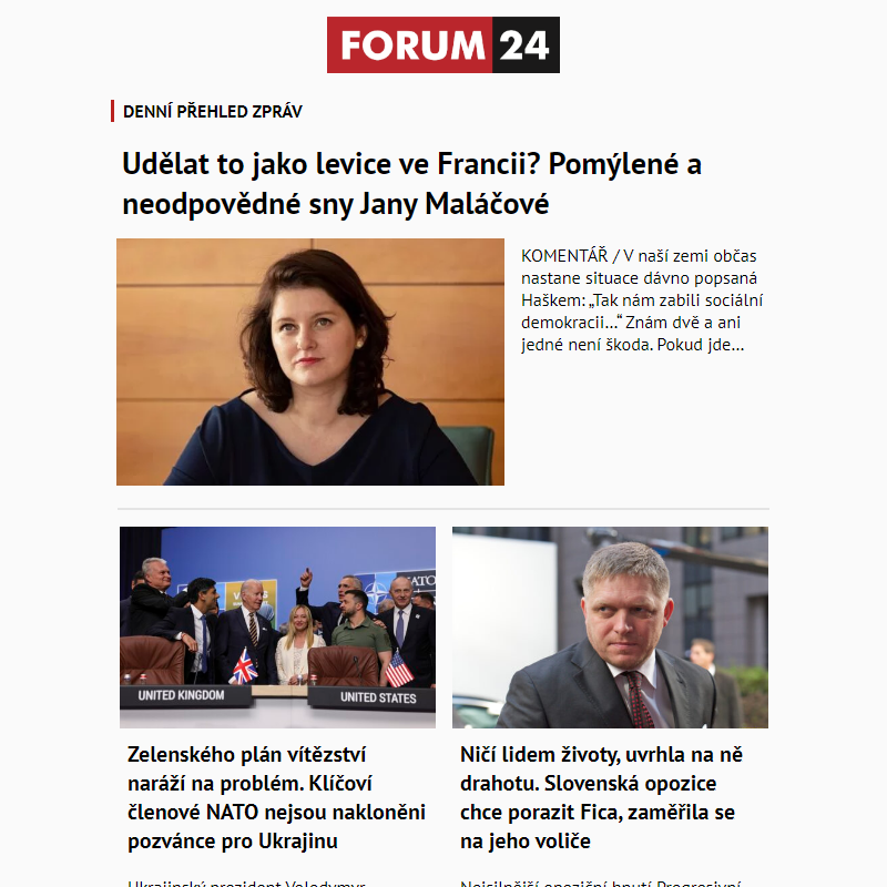 _ Ať nepřijdete o to nejlepší z deníku FORUM 24!