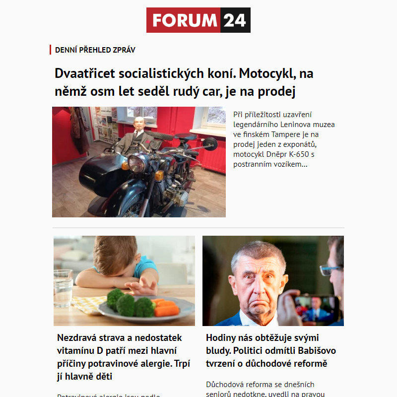 _ Ať nepřijdete o to nejlepší z deníku FORUM 24!