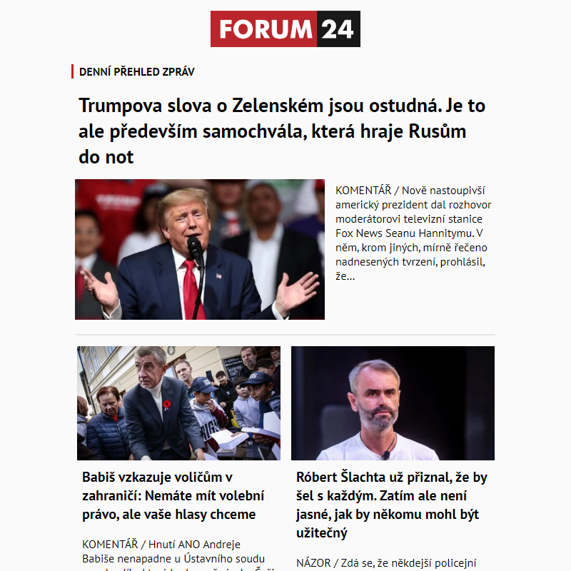 _ Ať nepřijdete o to nejlepší z deníku FORUM 24!