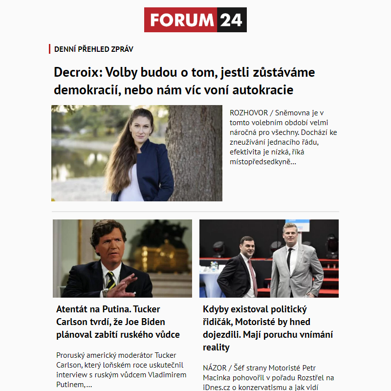 _ Ať nepřijdete o to nejlepší z deníku FORUM 24!