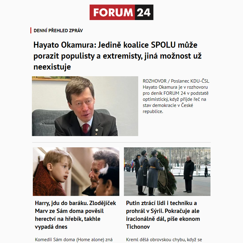 _ Ať nepřijdete o to nejlepší z deníku FORUM 24!