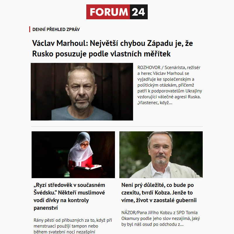 _ Ať nepřijdete o to nejlepší z deníku FORUM 24!