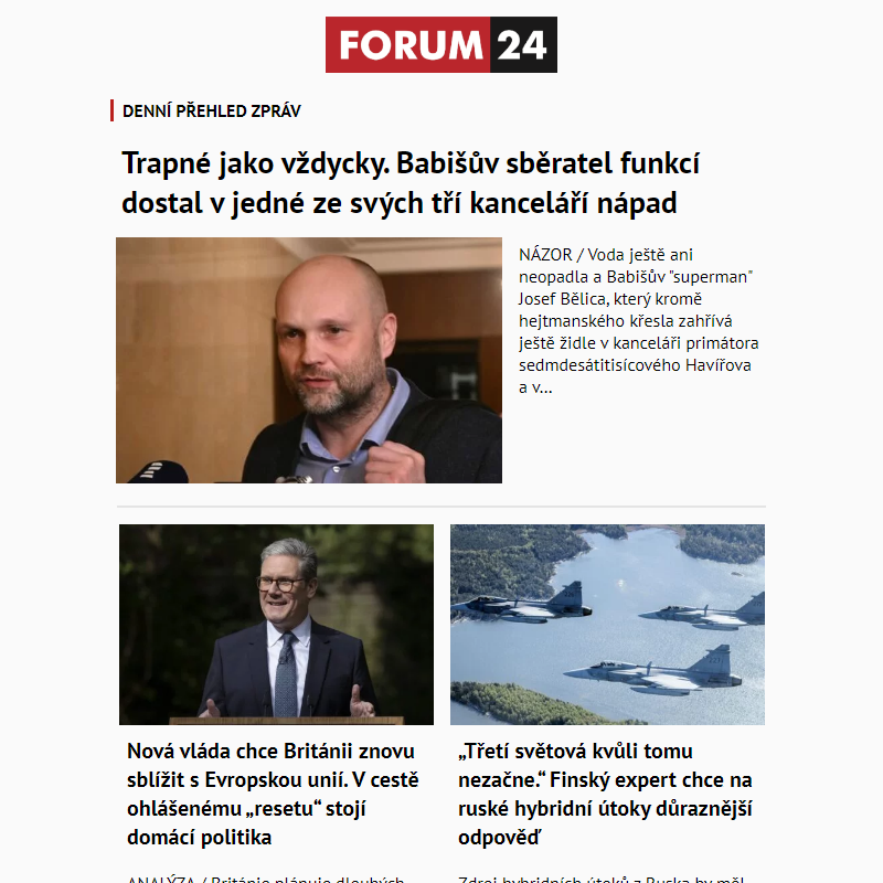 _ Ať nepřijdete o to nejlepší z deníku FORUM 24!