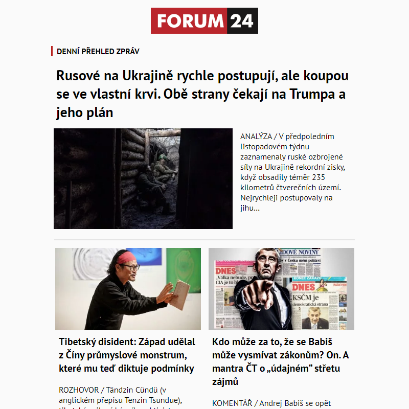 _ Ať nepřijdete o to nejlepší z deníku FORUM 24!