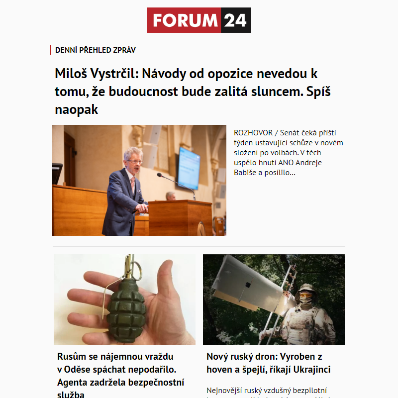 _ Ať nepřijdete o to nejlepší z deníku FORUM 24!