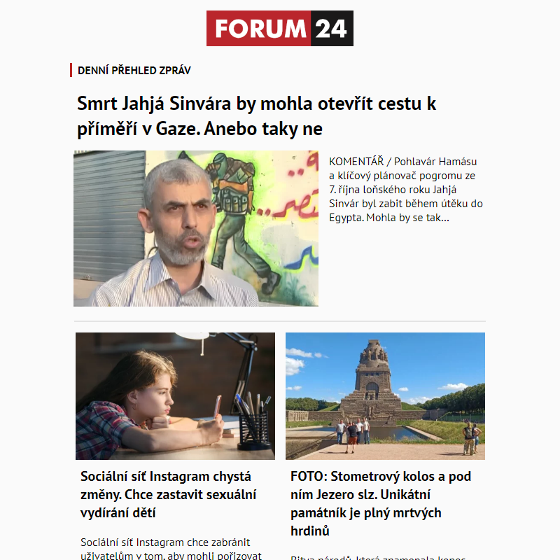 _ Ať nepřijdete o to nejlepší z deníku FORUM 24!