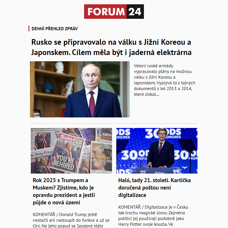 _ Ať nepřijdete o to nejlepší z deníku FORUM 24!