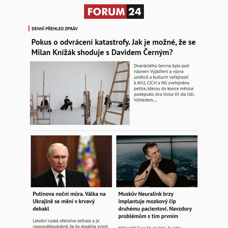 _ Ať nepřijdete o to nejlepší z deníku FORUM 24!