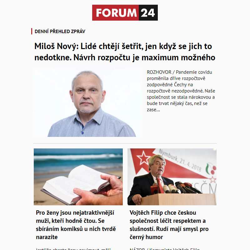 _ Ať nepřijdete o to nejlepší z deníku FORUM 24!