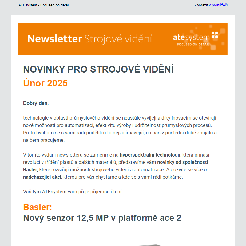 Novinky pro strojové vidění - 2/2025