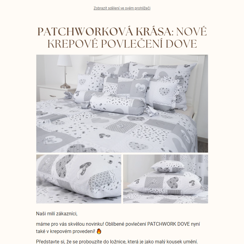 _ Oblíbený patchwork v novém: Krepové povlečení DOVE