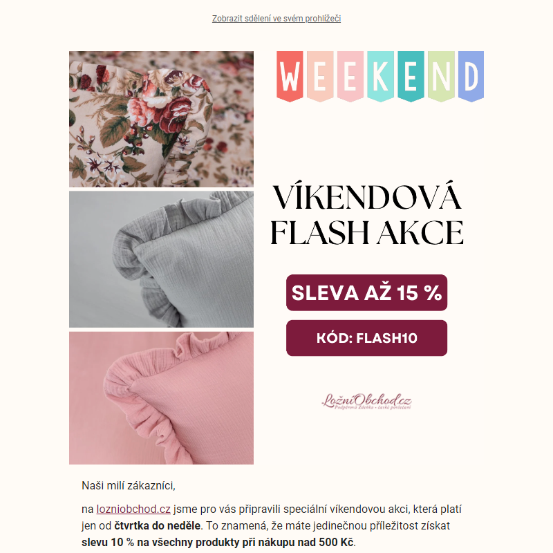 _ Tento víkend sleva 10 % na všechno! Registrovaní získají navíc 5 %