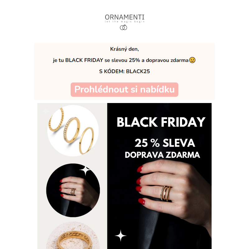 BLACK FRIDAY - sleva 25% a doprava zdarma