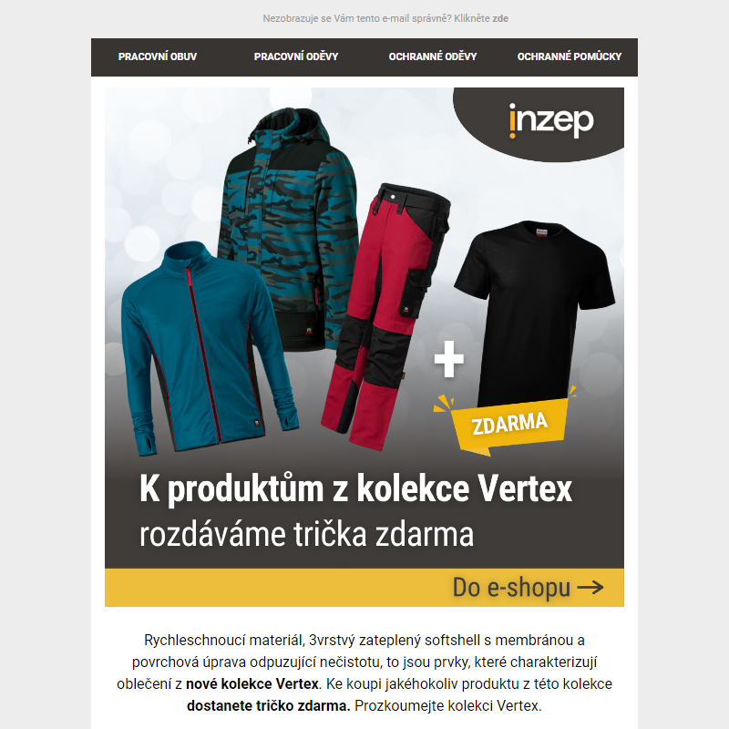 Rozdáváme trička zdarma _ k oblečení z Vertex kolekce