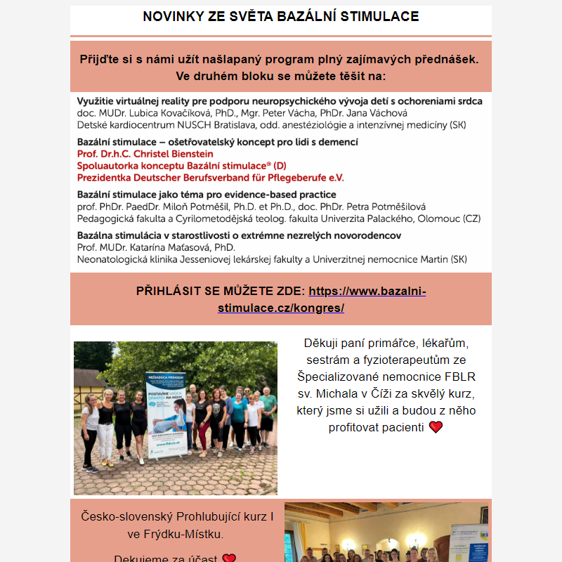 Newsletter Bazální stimulace